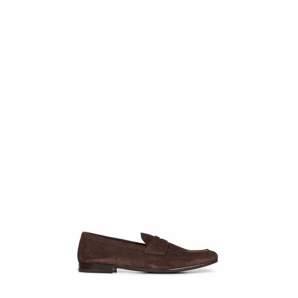 Prada Calzature Men Dark Brown Suede Loafers